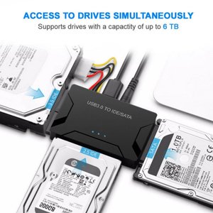KEINXS noir USB 3.0 à SATA/IDE Convertisseur Adaptateur de disque dur externe