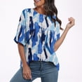 thumbnail image 4 of Pisexur Hauts d'Été pour Femmes Mode Décontractée Manches Courtes Col Rond T-Shirts Confortables Amples Surdimensionnés Imprimé Floral Blouses Hauts Mode T-Shirts Imprimés Graphiques Grande Taille Tops de Sortie S-5TG, 4 of 7