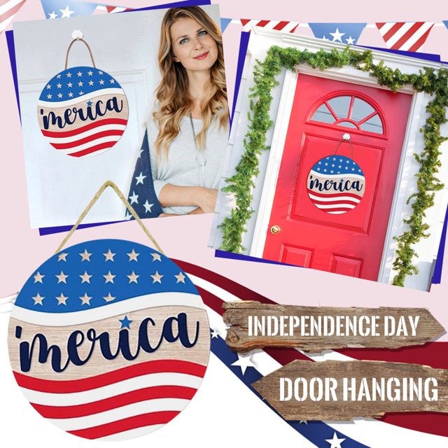 Door Signs with Uncle Sam Wall-Mounted 4th of July Door Decor D