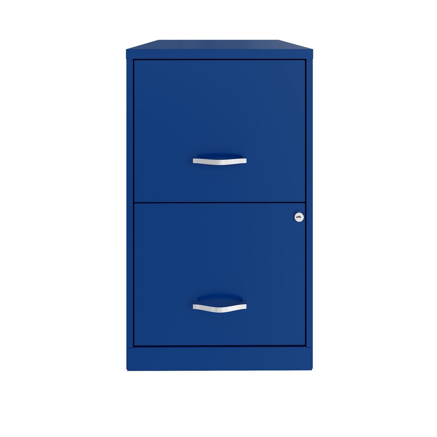 Classeur en métal à 2 tiroirs de Space Solutions, 18 po, bleu classique