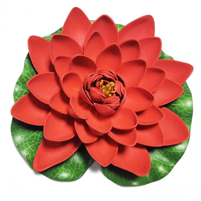 QualitChoice Artificial Lotus Replacement Simulation Outdoor Garden Park Pond Pool Photography Fake Water Flower Decor Red 1 Pc