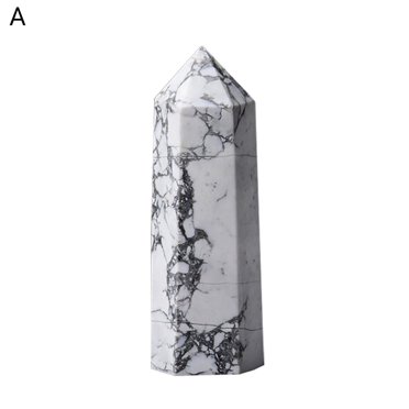 AMERTEER Pierre Naturelle Décorative Hexagonale Polie Colonne Aura Blanche Symbole Fin pour Méditation