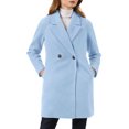 thumbnail image 1 of INSPIRE CHIC Manteau Mi-Long pour Femme à Double Boutonnage, Raglan, à Revers, à Manches Longues, 1 of 7