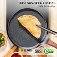 thumbnail image 3 of Nonstick Crepe Pan Set, 5 Piece Set Kitchen Pancake Grill Pan, 11 Inch Granite Coating Flat Skillet Tawa Dosa Tortilla Pans, Pizza Pan, Fry Pans Compatible with All Stovetops, 3 of 8