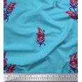 thumbnail image 1 of Soimoi Moss Georgette Fabric Artistic Leaves Print Fabric by The Yard 42 Inch Wide, 1 of 5