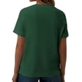 thumbnail image 3 of Jsaierl Womens Button Front Tops Solid Color Short Sleeve V Neck Shirts Basic Summer Relaxed Blouses Casual Going Out Holiday Tees, 3 of 5