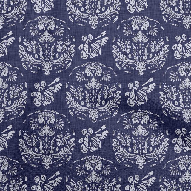 oneOone Polyester Spandex Dark Blue Fabric Block Sewing Material Print Fabric By The Yard 56 Inch Wide-D4