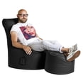 thumbnail image 2 of Gouchee Home Swing Brava Black Bean Bag Chair – Water-Repellent Fabric with Polystyrene Bead Filling, Suitable for Adults and Teens, Lightweight & Portable Seating for Bedroom, Dorm or Living Room, 2 of 7