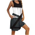 thumbnail image 2 of Ovzne Robes d'Été pour Femmes Robe d'Été Femmes Imprimé avec Poches Chemises de Nuit Sans Manches Vêtements de Nuit Chemise de Nuit à Plis devant Col Rond Robe de Nuit Grande Taille Robe Imprimée Liquidation, 2 of 5