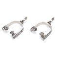 thumbnail image 3 of Zerodis Boot Spurs,Stainless Steel Horse Spurs,2PCS Stainless Steel West Cowboy Exquisite Pattern Horse Boot Spurs Decoration With Gear For Equestrian Competition Entertainment, 3 of 8