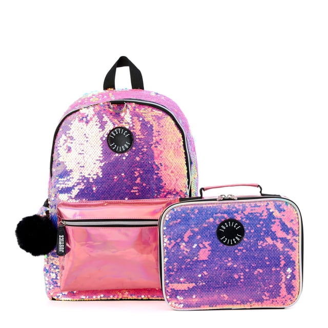 Ensemble sac à dos et boîte à lunch Justice Starlit Sparkle Sequins