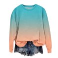 thumbnail image 2 of Milgrthf Chandails à Manches Longues pour Filles, Décontractés, Dégradé, Col Ras du Cou, Légers, Automne Hiver, Chandails à Enfiler, Bleu Pâle, 3 Ans, 2 of 6
