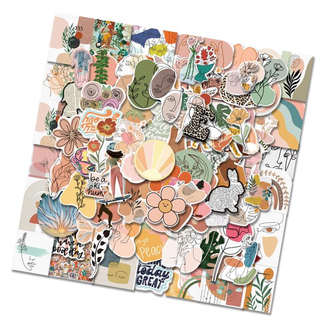 Rongfmy 100 Pieces Stickers for Water Bottles Cartoon for Notebook Laptop Journaling B