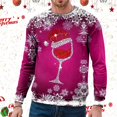 thumbnail image 4 of Ediodpoh T-Shirt de Sport à Col Rond de Noël pour Homme à Manches Courtes d'Hiver T-Shirt de Sport à Col Rond Chandail à Col Rond pour Homme Violet_003 TG, 4 of 4