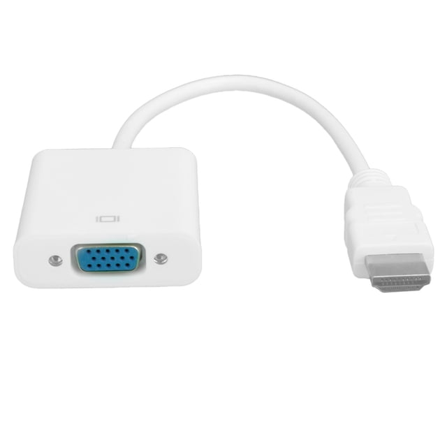 Converter Cable, Wear Resistant VGA Converter HD Multimedia Interface To VGA Shell Protection For Monitor Projector For Computer For Laptop Black,White