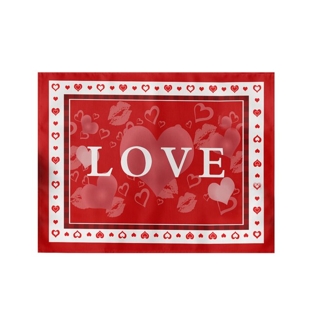 Kitchen Placemat Valentine'S Day Placemats Red Check Placemats 30X45Cm For Table Decoration Valentine'S Day Waterproof Table Placemats For Indoor Kitchen Decoration Dinner, Kitchen Placemat