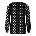 thumbnail image 3 of Lmnyox Chandails à Col Rond pour Femmes, Mode Décontractée, Imprimé, Manches Longues, Chandails à Enfiler avec Poche, Chemises Basiques Amples, 3 of 6