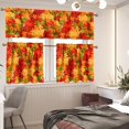 thumbnail image 4 of Maple Leave Window Curtain Tiers and Valance Set Halloween Farmhouse Vintage Kitchen Tiers and Valance Set for Cafe Living Room Window Decor, 4 of 5
