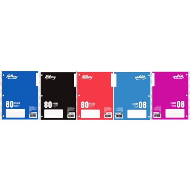 Hilroy® Coil Notebooks 3 Hole with Margin 1 Subject, 10-½ X 8, 80 Pages