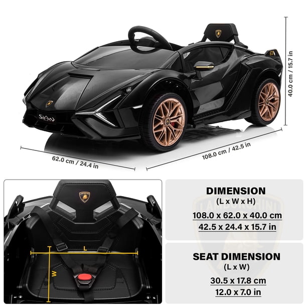 VOLTZ TOYS Lamborghini SIAN FKP 37 12V Ride on Car with Scissor
