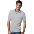 thumbnail image 1 of Hanes Mens CottonBlend EcoSmart Jersey Polo With Pocket 2-Pack, M, Light Steel, 1 of 1