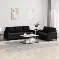 thumbnail image 1 of vidaXL 2 Piece Sofa Set with Cushions Black Velvet, 1 of 4