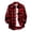 Red, variant on hoksml Men's Long Sleeve Plaid Shirt Fashion Button-Down Shirt with Classic Collar for Casual Wear