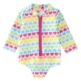 thumbnail image 1 of Girl Rash Guard Swimsuits Hawaiian Ruffle Sun Protection Long Sleeve Toddler Girl Bathing Suit 3-4 Years Girl Fashion, 1 of 7