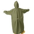 thumbnail image 3 of Raincoat Kids Children's Extended Coverage Raincoat for Backpack Protection Hooded Students Solid Rain Jacket Poncho Pluie Enfant Dark Green 8 Years-10 Years, 3 of 4