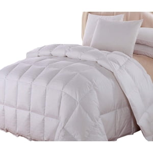 Royal Hotel Bedding Goose Down Comforter King 300 Thread Count 100% Cotton Dobby Checkered Shell 600FP 40 Ounce Down Fill
