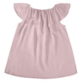 thumbnail image 5 of NJDVHB Robes d'Hiver pour Tout-Petits, Robe de Princesse pour Fillette, Robe de Fête pour Filles, Robe Décontractée Ample à Manches Volantées Unie pour Enfants, Col Rond, Manches Courtes, Rose, 130, 5 of 5