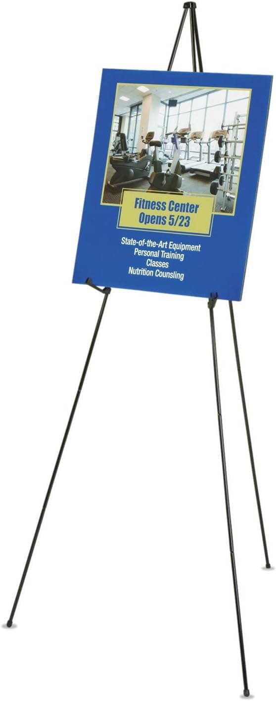 Quartet Full-Size Instant Easel Stand, Black, 63"