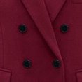 thumbnail image 3 of Fridja Women Solid Double Breasted Button Front Style Plus Size Coat Tops, 3 of 3