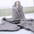 thumbnail image 1 of Acrylic Knitted Thick Multicolor Rough Blanket Woven Hand Knitted Sofa Bed Blanket Autumn/Winter Blanket, 1 of 3