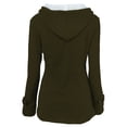 thumbnail image 4 of Fiogavroetic Women Color Horn Buttons Cardigan Padded Hooded Coat Jacket Overcoat, 4 of 4