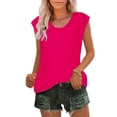 thumbnail image 2 of Timegard Tank Tops for Women Cap Sleeve Round Neck Solid Color Basic Tee Casual Tunic Tops for Leggings, 2 of 5
