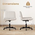 thumbnail image 3 of Gymax Chaise Croisée Sans Roues avec Siège Grand Rembourré Doux Hauteur Réglable Beige Moderne, 3 of 10