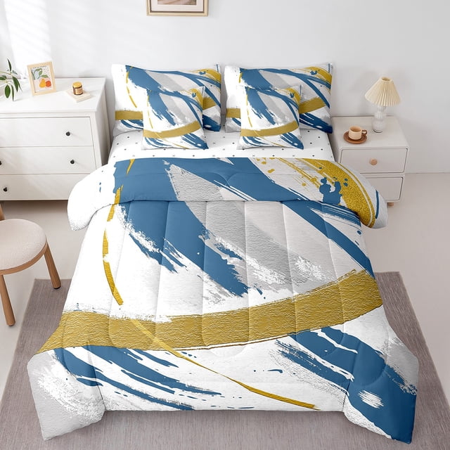 YST Gradient Abstract Vintage Bedding Set 7 Pieces Modern Bedding Sets & Collections, Full Size