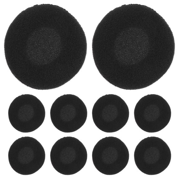 QJUHUNG 10x 40mm Housses d'Écouteurs Noires pour Écouteurs & MP3/4