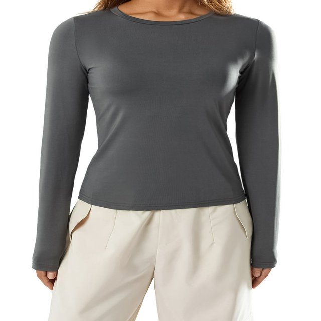 Blouse Mode Urbaine à Manches Longues Unie pour Femmes