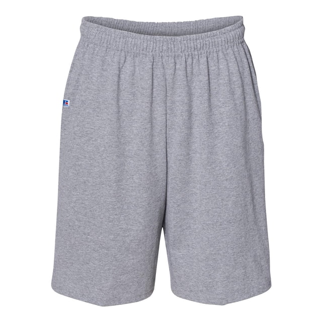 Russell Athletic Essential Jersey Cotton 10 Shorts with Pockets, M, Oxford