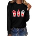 thumbnail image 1 of Chandails de la Saint-Valentin pour Femmes avec Cœur d'Amour, Mignons, Graphiques, Chandails de la Saint-Valentin à Manches Longues, Col Rond, Hauts de Vacances, Mode Féminine, Imprimé Gnome de la Saint-Valentin, Col Rond, Haut à Manches Longues, T-Shirt, 1 of 3