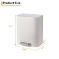 thumbnail image 2 of Stainless Steel Trash Can with Lid – 3.2 Gallon Step-On Garbage Bin with Soft-Close, Removable Inner Bucket – Compact Rectangular Wastebasket for Kitchen, Bathroom, Office, 2 of 7