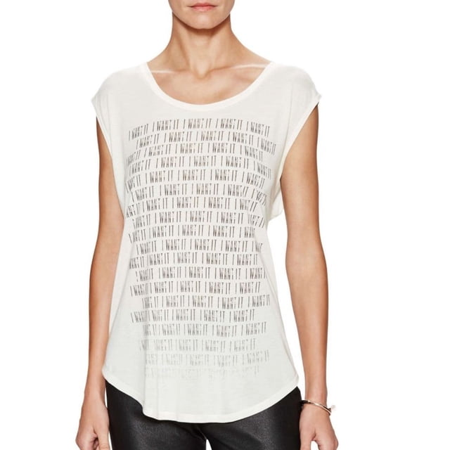 $165 HAUTE HIPPED Repeat Tank " I WANT IT " Swan ( XS )