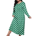 thumbnail image 1 of Mgmyaa Nuisette pour Femme à Manches Longues, Col Ras du Cou, Chemise de Nuit Imprimée, Longue Tenue de Détente, Robe Maxi Décontractée de Détente, Robes de Maison, 1 of 5
