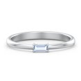 thumbnail image 1 of East-West Stackable Baguette Ring in 10K White Gold, 1 of 3