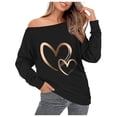 thumbnail image 1 of NJDVHB Chandails Sans Capuchon pour Femmes, Chandail à Capuchon Ample à Manches Longues pour Femmes, Imprimé, à une Épaule Inclinée, 1 of 4