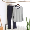 thumbnail image 1 of RKSTN Ensemble de Pyjama pour Homme Ensembles de Pyjamas à la Mode Automne Détente Col Rond Manches Longues Chandail Ensembles de Pjs Confortable 2 Pcs Décontracté Tenue d'Intérieur d'Hiver, 1 of 3