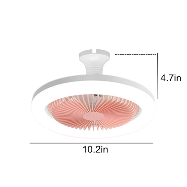 Ohufall Bedroom Ceiling Fan With LED Light Enclosed Bladeless Cooling Fan With E27 Lamp For Home