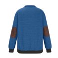 thumbnail image 3 of DPTALR Man Casual Patchwork Pullover Long Sleeve Stand Collar Zipper Blouse, 3 of 4